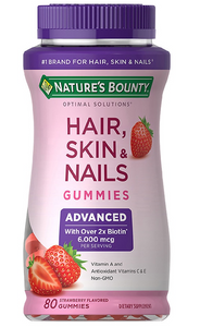 Nature's Bounty Optimal Solutions Advanced Hair, Skin, Nails 80 Gummies - Nature's Bounty
