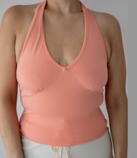 Blusa Halter color melón