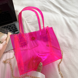 Bolsa neón transparente con cadena (varios colores)