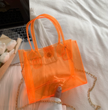 Bolsa neón transparente con cadena (varios colores)