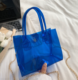 Bolsa neón transparente con cadena (varios colores)