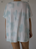 Conjunto de pijama azul con blanco talla ch