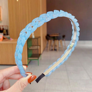 Diadema trenzada azul