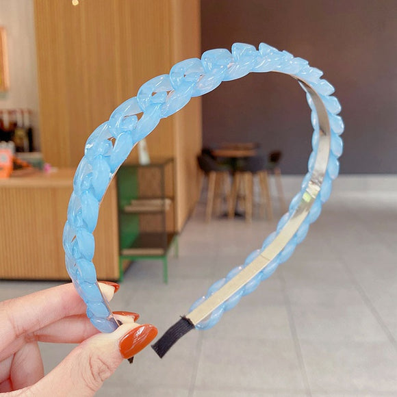 Diadema trenzada azul